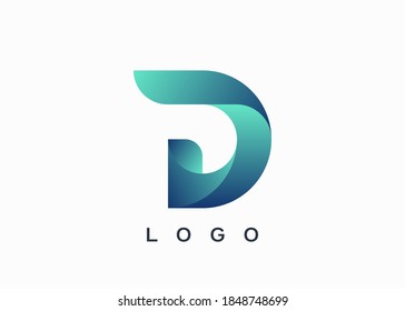 Logo De La Letra Inicial D 3D, Logo De La Letra Inicial Para El Nombre De La Compañía, Plantilla De Logotipo Alfabético Listo Para Su Uso, Logotipo Inicial Moderno