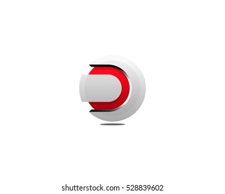 Initial Letter D 3D Logo Design Template
