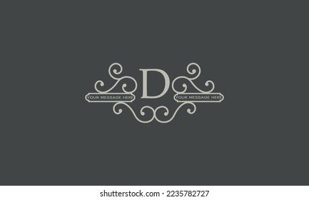 Initial letter D. Abstract fancy logo with monogram icon in elegant style