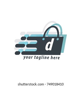 Initial Letter D Abstract Shop Design Logo