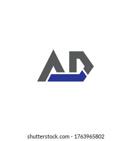 initial letter A and D, AD, DA logo, monogram line art style design template