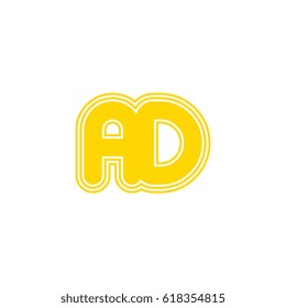 initial letter a and d. ad monogram outline logo