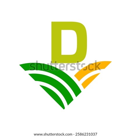 Initial Letter D Agriculture Logo Concept For Farming Symbol Vector Template
