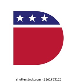 Logo de la carta inicial D para identidad empresarial, corporativa y de empresa. Logotipo estadounidense sobre la plantilla de vectores de letras D