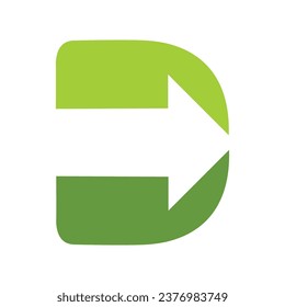 Initial letter D arrow   design template