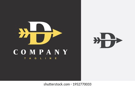 initial letter D arrow logo	