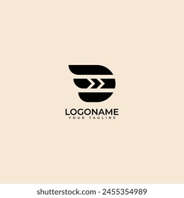 Initial Letter D Arrow logo design with dynamic symbol 