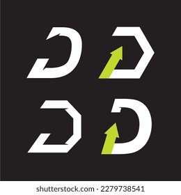 initial letter d with arrow professional logo icon vector illustration design 