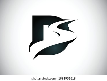 Initial Letter D with backspace S or pathway Logo design vector template, Graphic Alphabet Symbol for Corporate Business Identity