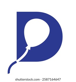Initial Letter D Balloon Symbol For Kids Logo Design