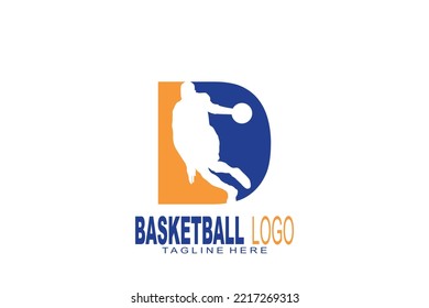 initial Letter D basketball logo