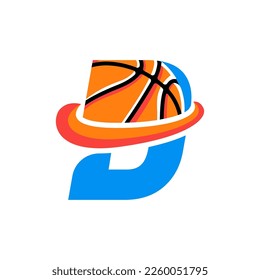 Initial Letter D Basketball Logo Concept