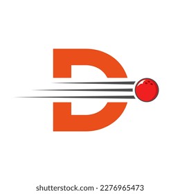 Initial Letter D Bowling Logo. Bowling Ball Symbol Vector Template