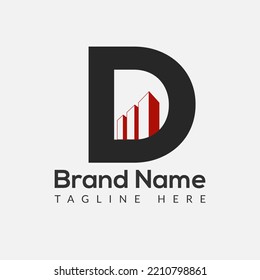 Logo De La Letra Inicial D Del Edificio. Logo de la casa, Arquitectura, Hogar, plantilla de diseño del logotipo de bienes raíces