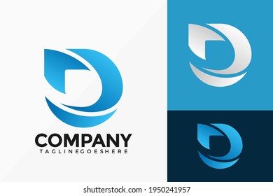 Diseño de vectores de logotipo comercial de la carta D inicial. Emblema abstracto, concepto de diseños, logotipos, elemento de logotipo para plantilla.