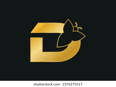 Initialbuchstabe D Schmetterlinglogo und Bilddesign-Vorlage für Vektorgrafik