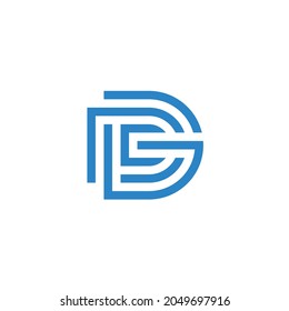 Letra inicial D C G, plantilla de diseño de logotipo de monograma empresarial, símbolo de icono de inspiración de estilo de línea delgada de lujo minimalista,