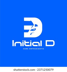 INITIAL LETTER D CAR ENTHUSIASTIC MONOGRAM LOGO VECTOR ICON ILLUSTRATION