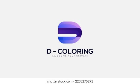 Initial Letter D card Logo icon design illustration vector