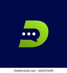 Initial Letter D Chat Logo Design