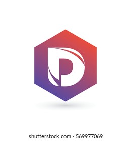 initial letter d creative geometric logo typography design for brand and company identity. gradient purple and red color