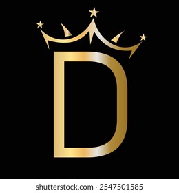 Anfangsbuchstabe D Crown Logo für Schönheit und Mode Logo Symbol Vektor Zeichen