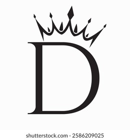 Initial Letter D Crown Logo Concept For Fashion and Beauty Symbol Vector Template