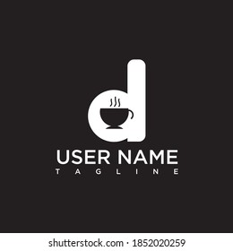 Initial letter d cup silhouette logo design inspiration