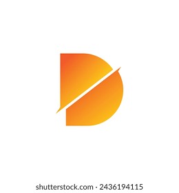 Anfangsbuchstabe D abgeschnittenes Vektor-Logo