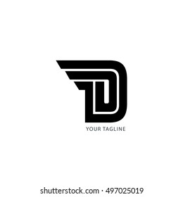 Initial Letter D Design Logo Black