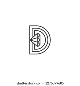 Initial letter D for diamond logo icon vector template