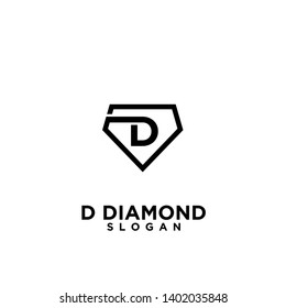 initial letter d Diamond logo icon designs vector illustration black color with isolated white background