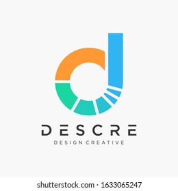 initial Letter D Digital Logo Design Template. symbol process for technology digital. -vector