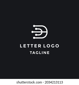 Initial Letter D Digital Logo Design Template
