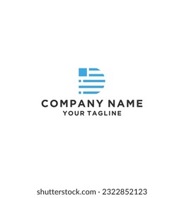 initial Letter D and Document Logo Design Vector