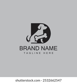 Initial Letter D Dog Logo Design vector Template
