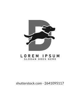 Initial Letter D Dog Logo. Alphabet D Dog Design vector illustration