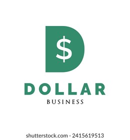 Initial Letter D Dollar Icon Logo Design Template