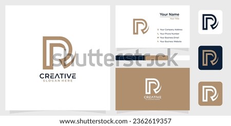 Initial letter D DR monogram ine techology logo design creative simple and business card Imagine de stoc © 