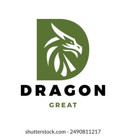 Initial Letter D Dragon Icon Logo Design Vorlage