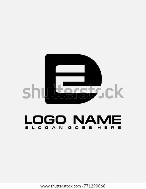 Initial Letter D E Logo Template Stock Vector (Royalty Free) 771290068