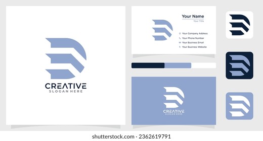 Initial letter D E monogram ine techology logo design creative simple and business card