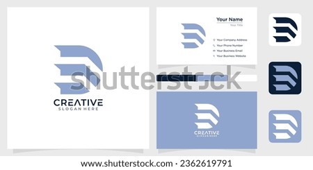 Initial letter D E monogram ine techology logo design creative simple and business card Imagine de stoc © 