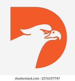 Initial Letter D Eagle Logo. Eagle Head Logo Concept For Business Company Vector Template
