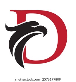 Initial Letter D Eagle Logo. Eagle Head Logo Concept For Business Company Vector Template