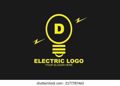 Initial Letter D Electric Lamp Logo