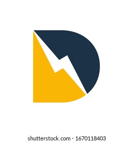Vorlage für das Design des elektrischen Logos mit dem Anfangsbuchstaben D