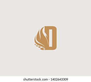Initial Letter D Elegant Flaming Wings Emblem Monogram Logo