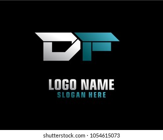 Initial letter D F logo template vector