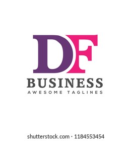initial letter d f logo vector concept element
